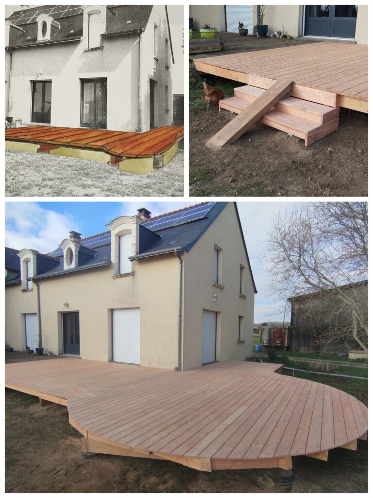conception et réalisation d'une terrasse en bois de 60m2